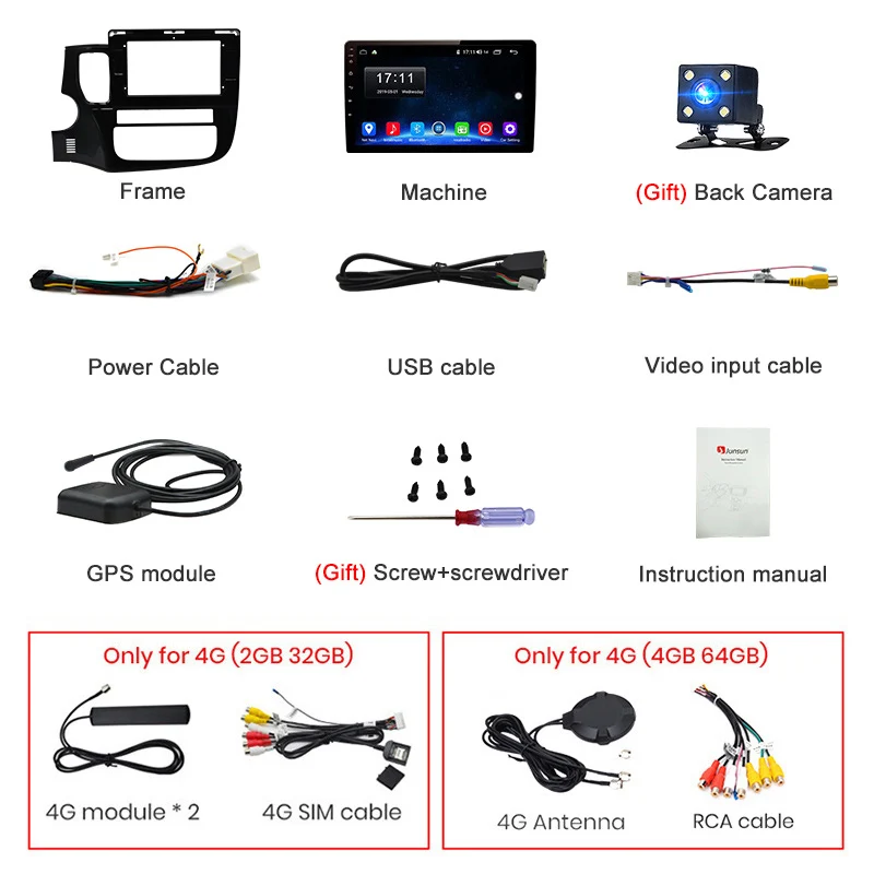 Junsun 4G + 64G CarPlay DSP Android 8 1 автомобильный Радио Мультимедиа Стерео Аудио плеер gps 2 Din