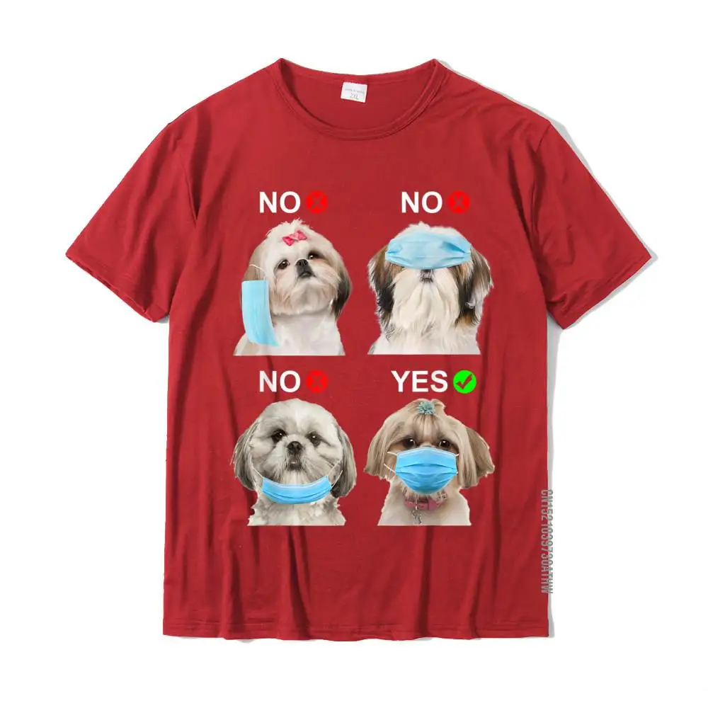 Design Summer Tshirts Fashionable Father Day Short Sleeve O Neck Tops & Tees Cotton Fabric Adult Cool Tops & Tees Shih Tzu Wear Face Mask Right Funny Dog Lover For Men Women T-Shirt__MZ19460 red