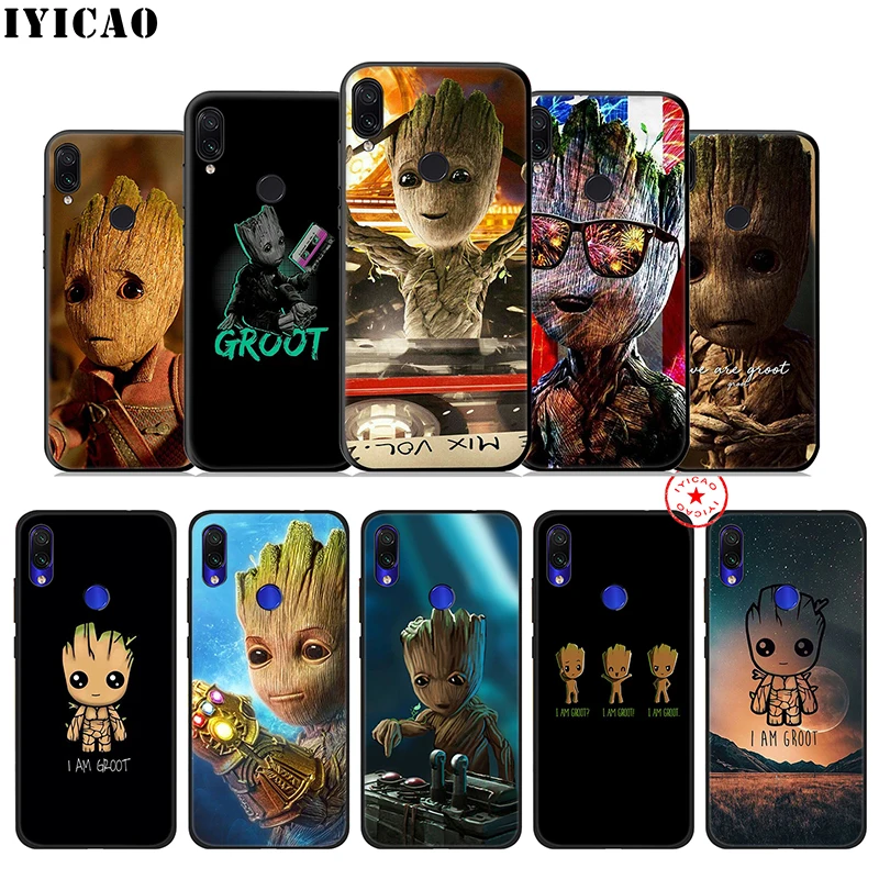 IYICAO I am a Groot Soft Case for Xiaomi Redmi K20 8A 7A 7 6 6A 5A 5 Plus 4X 4A Go Pro TPU |