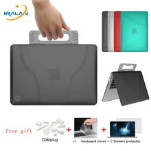 Чехол для ноутбука с ручкой для Apple Macbook Air Pro, новинка, сенсорная панель, 13, 15 дюймов, Матовый Жесткий Чехол для ноутбука Mac book 13,3 15,4, чехол для сумки