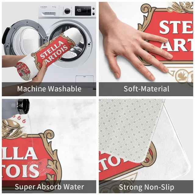 Stella Liquid Merch Carpet Mat Rug Cushion Soft Non - Slip Drink Drunk Liquor Drunken Master Chill Beer Vodka Mansion