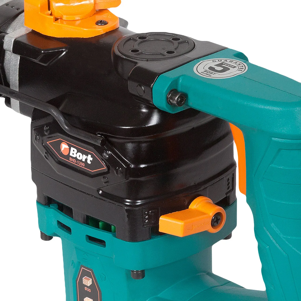 Перфоратор электрический Bort BHD-1200 (Мощность 1100Вт, энергия удара 5 дж, SDS+ патрон, кейс)