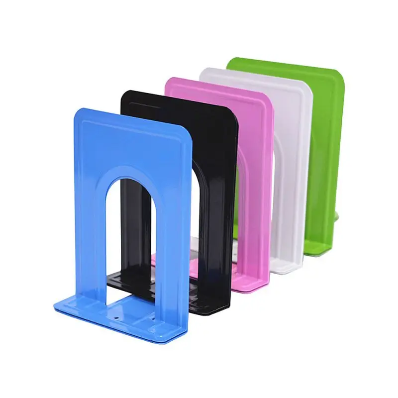 

2PCS Metal Bookend Heavy Duty Non Skid Book Support Desk Stand For School Home Office Desktop Organizer!