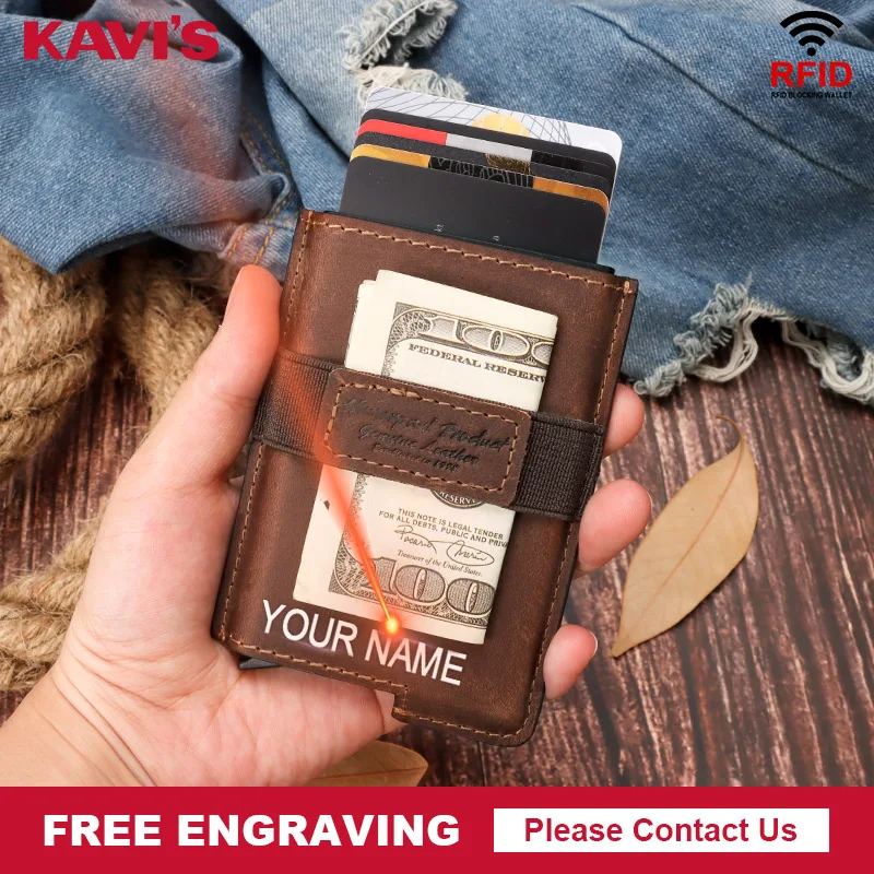 

Кошелек мужской KAVIS из алюминия, тонкий, с Rfid-защитой