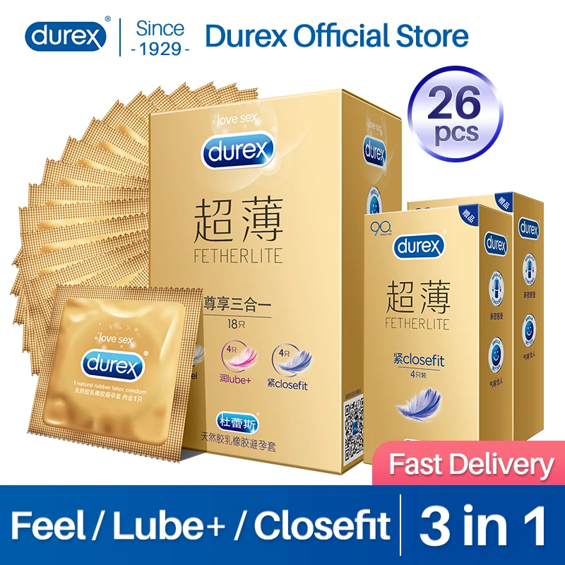 Презервативов Durex Super Feeling 3in1 Etra смазка тонкий натуральный латекс интимные товары
