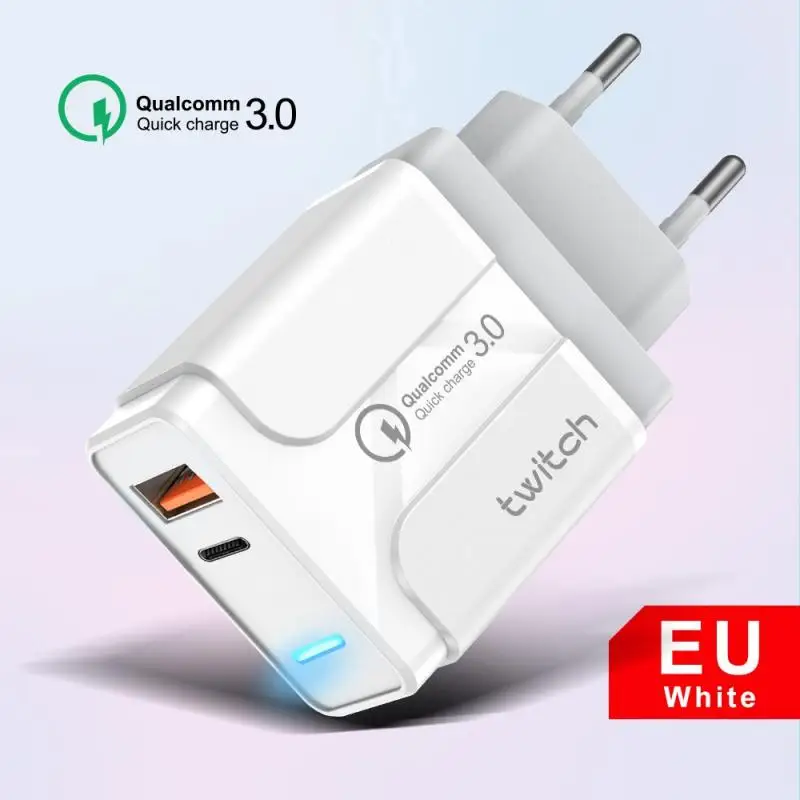 Мобильный телефон Twitch PD + QC3.036W зарядное устройство с двумя портами быстрая