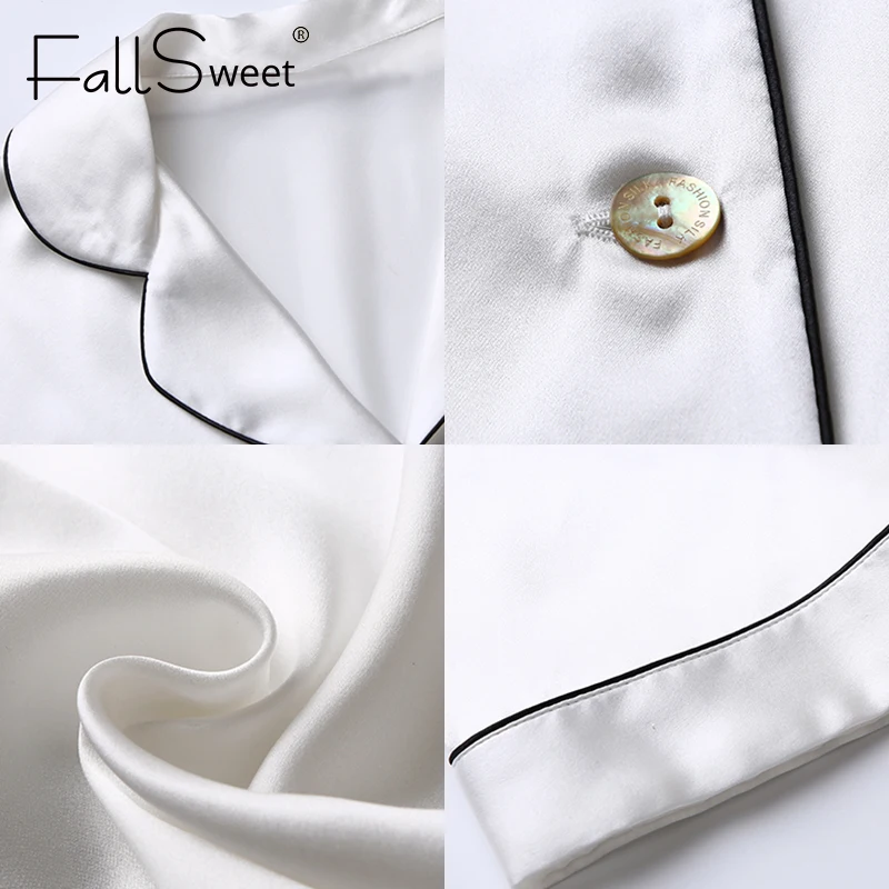 FallSweet шелковые атласные пижамы комплект 2 шт для женщин плюс размер leepwear пижамы костюм женский 5XL