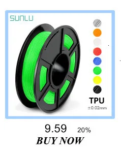 SUNLU ABS нити 1,75 мм 1 кг красочные пластиковые печатные материалы для FDM 3d принтер точность измерения+/-0,02 мм