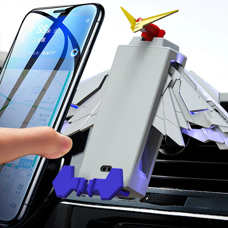 

2019 Hot Wireless Charger Phone Holder with Wings Smartphone Mount for Desk Car Vehicle For DOY