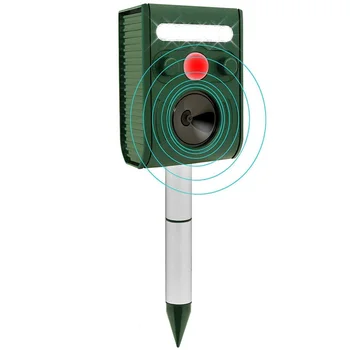 

Ultrasonic Pest Animal Repeller Solar Powered Waterproof Outdoor LED Flashing Light and Motion Sensor for Cats, Dogs, Squirrels