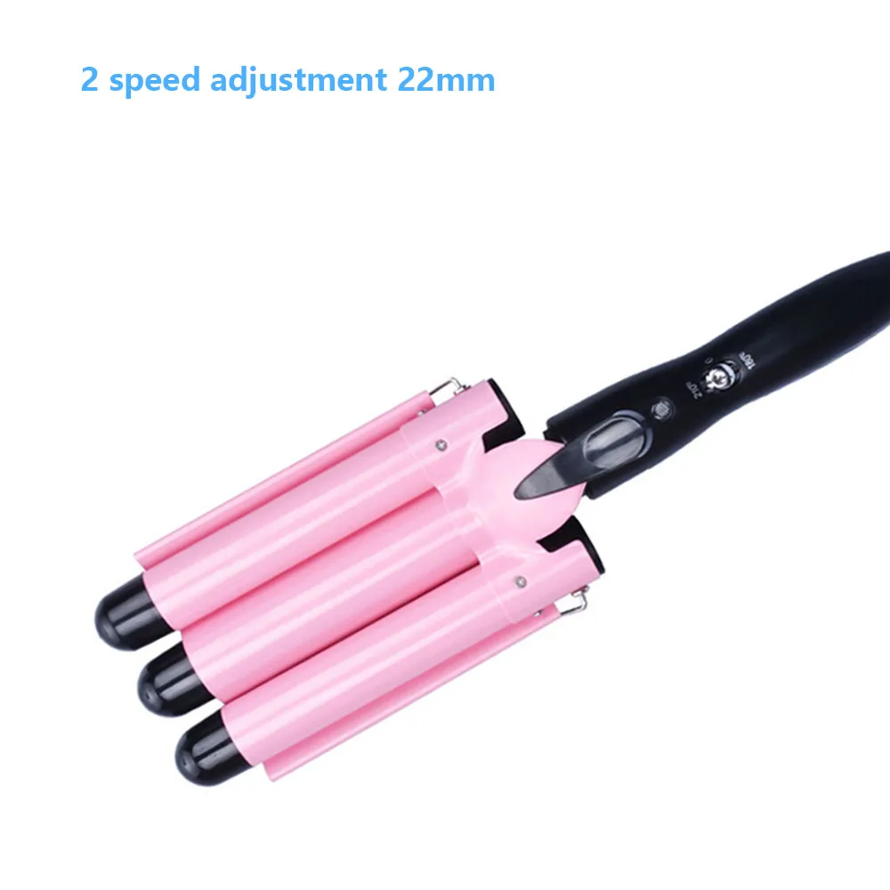 pink 22mm Профессиональные щипцы для завивки волос 20 мм-30 мм, керамические тройные щипцы для завивки волос, волнистые Инструменты для укладки волос, стайлер для волос - Цвет: pink 22mm