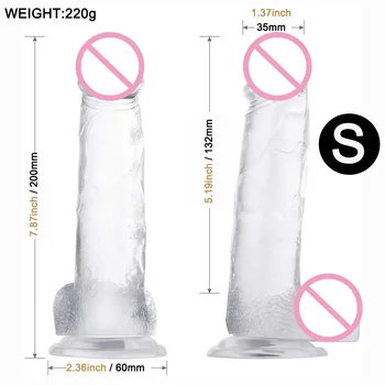 8.6 Inch Dildo Adult Sex Toy Realistic Dildo G-spot Stimulator Flexible Dildo with Suction Cup Bending Shaft and Ball Anal Toys 2