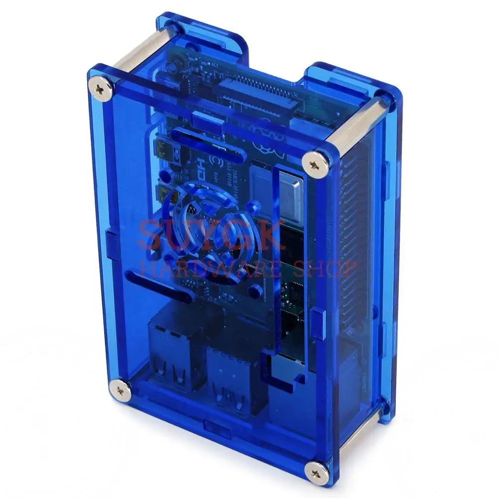 Прозрачный/черный/красный/синий чехол для Raspberry PI 4 акриловый корпус PMMA модели PI4 B
