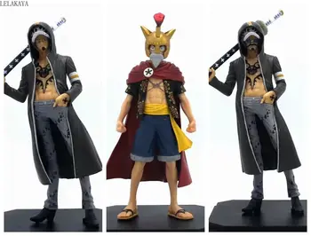 

19cm Anime One Piece Action Figure Dressrosa Monkey D Luffy Sword Fighter Ver Model Trafalgar Law Decoration Collection Doll New