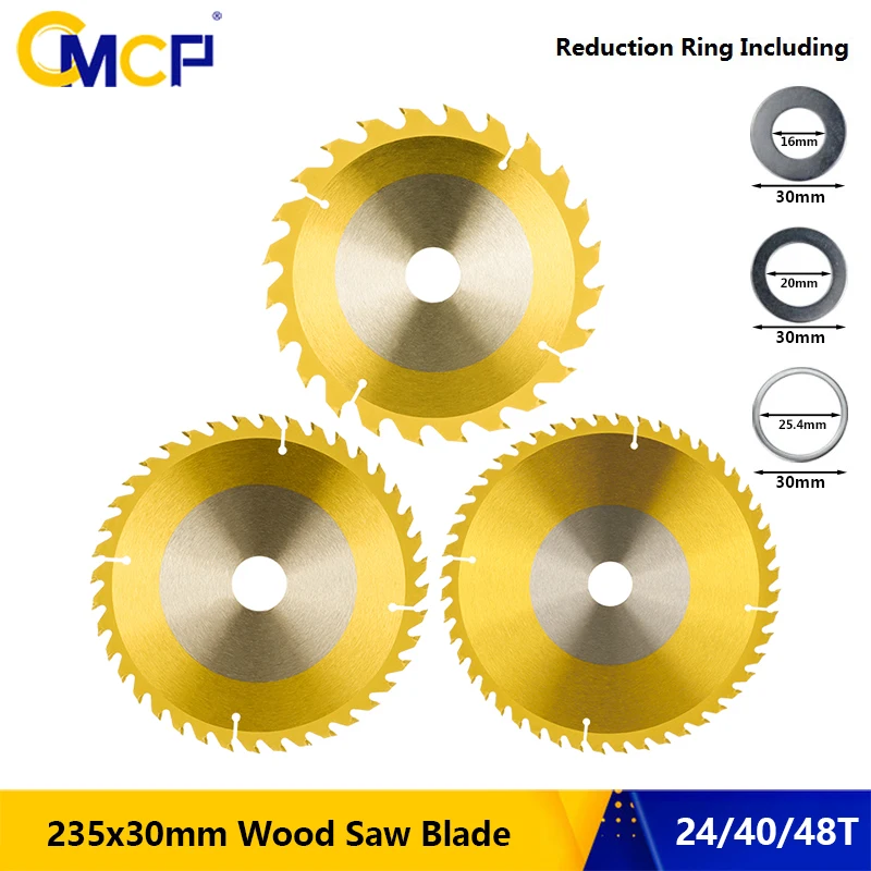 CMCP 235mm Circular Saw Blade TCT For Woodworking Tools 24/40/48T Carbide Cutting TiN Coating Wood Disc | Инструменты