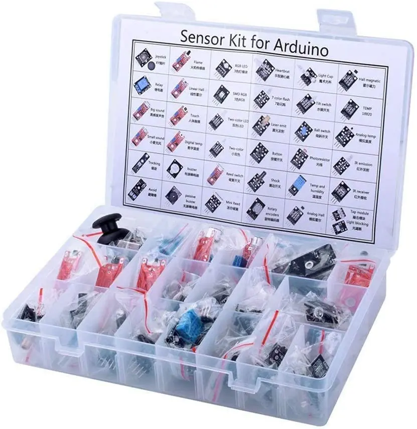 Upgraded 37 in 1 Sensors Modules Kit for Arduino Starters DIY Raspberry Pi Mega2560 UNO R3