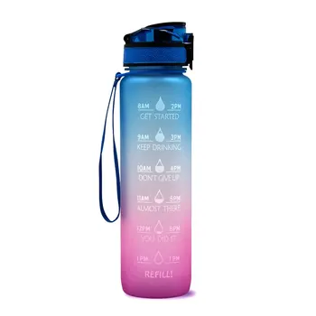 

1L Plastic Water Bottle Frosted Gradient Bouncing Cup Sports Space Cup Sports Fitness Outdoor Bottle