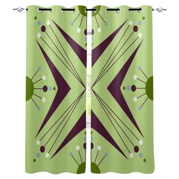 

Circle Triangle Arrow Atom Boomerang Green Window Curtains Living Room Curtain Home Decor