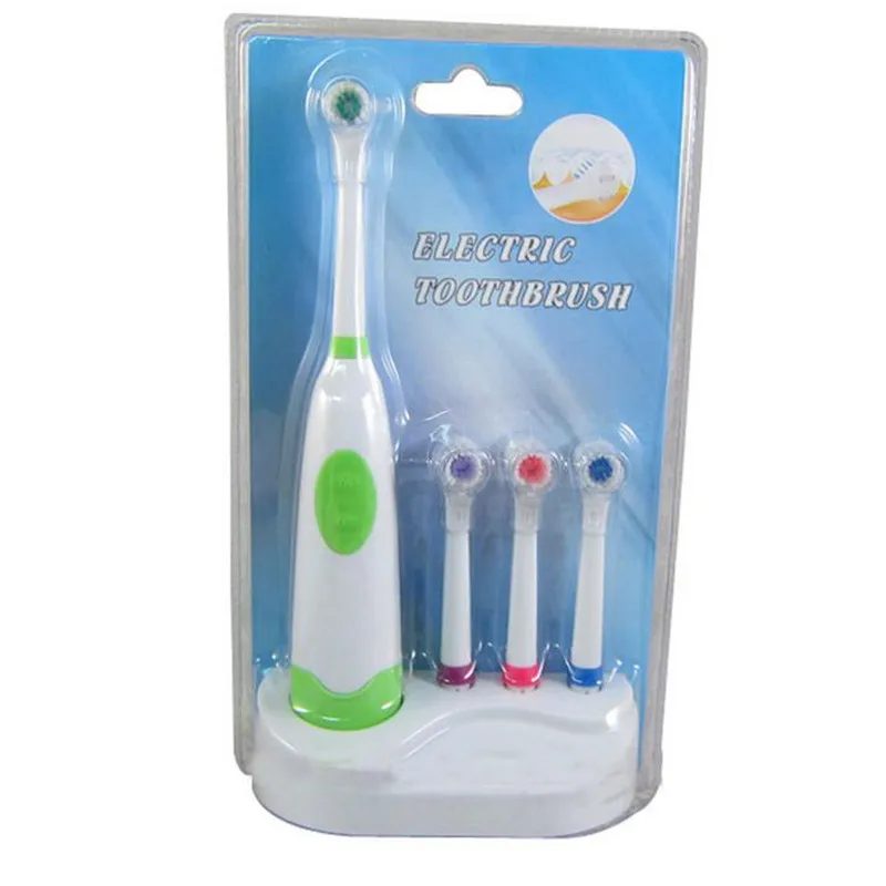 Новая дизайнерская зубная щетка, электрическая зубная щетка для детей на батарейках, водонепроницаемая с 3 сменными головками, уход за зубами 20#814