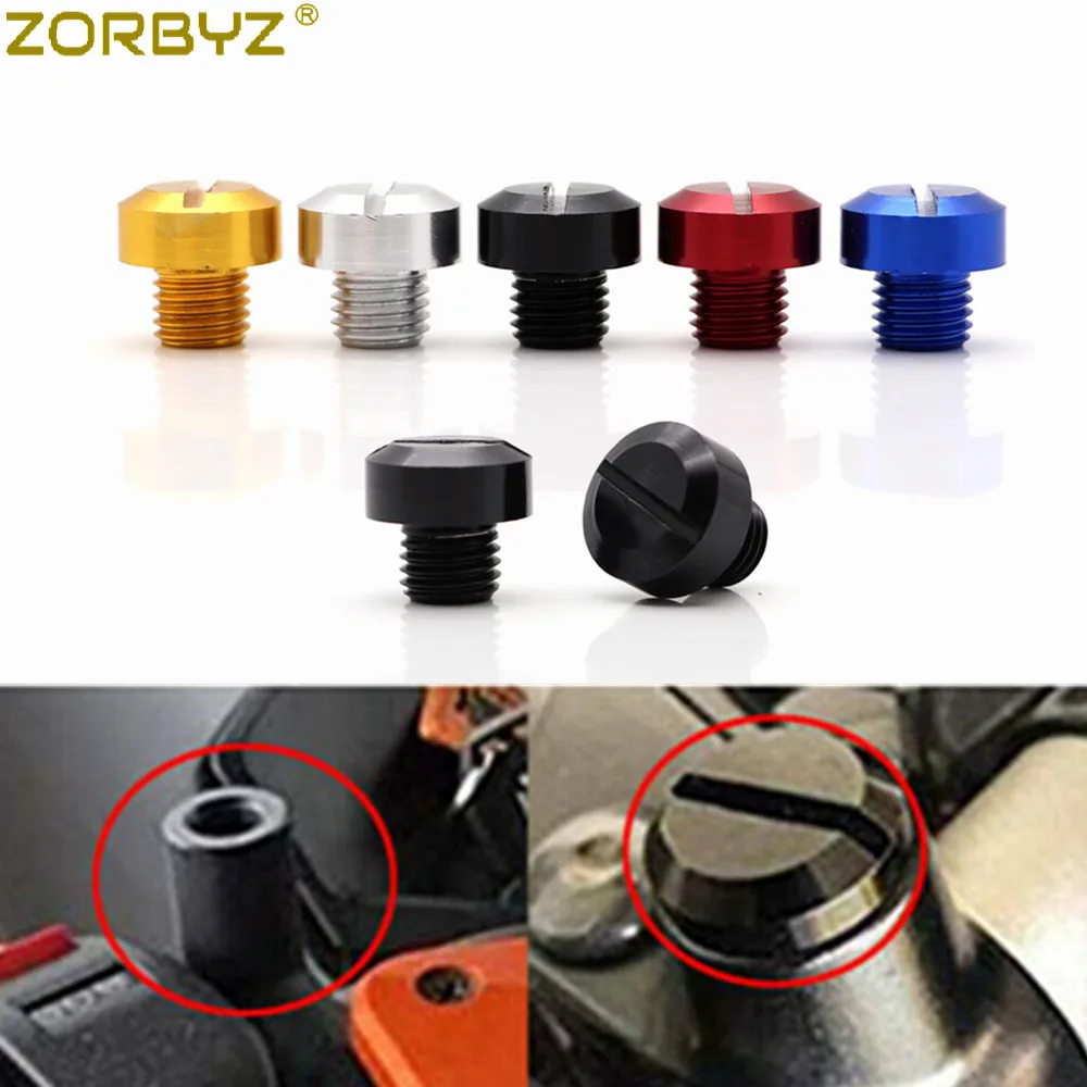 ZORBYZ 2 sztuk uniwersalny motocykl CNC M10 * 1.25 lustro otwór śruby śruby pokrywy czapki zgodnie z ruchem wskazówek zegara dla Honda Yamaha