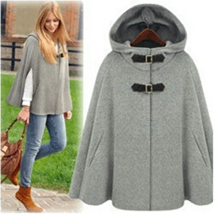 

Women's Fashion in the Spring and Autumn of 2019 Hooded Cape Coat Cape Coat Woman