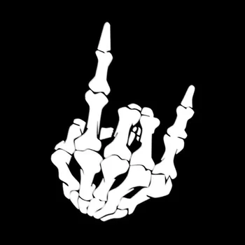 

3D Stereo12.8X17.7CM Skull Finger Car Body Long Stripe Stickers Waterproof Car Door Handle Stickers Accessories Car Decal