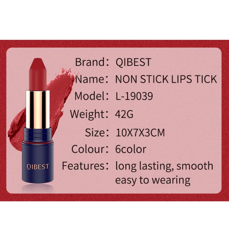 Natural Matte Lipstick Long-lasting Non-stick Cup Waterproof Easy To Color Velvet Lipstick Hot