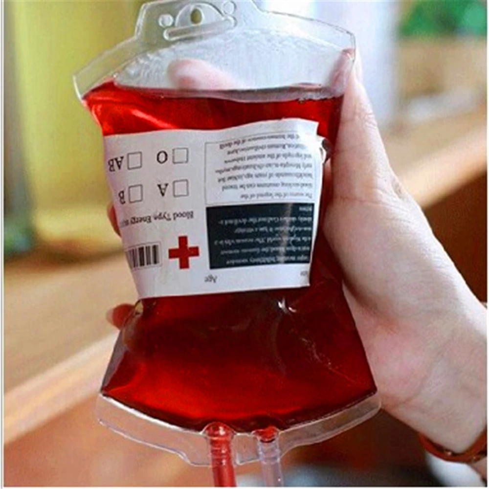 

Vampire Diaries Blood Pressure Bag Halloween PVC 350ml Transparent Drink Container Cosplay Reusable Blood Bags for Party Bar