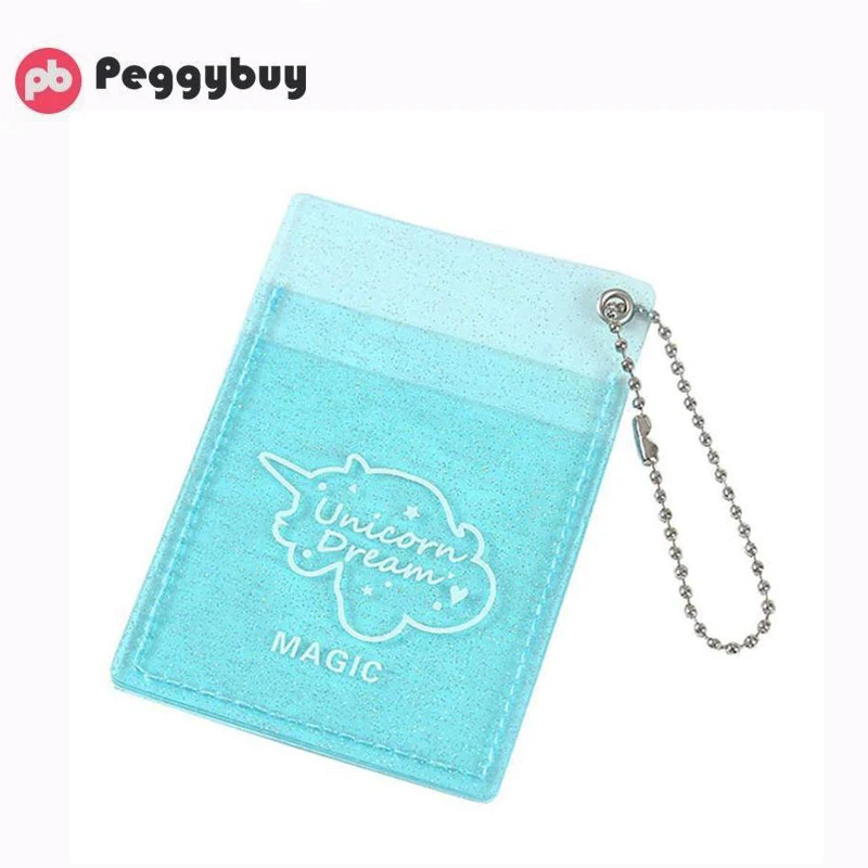 

Fashion PVC Transparent Letter Cartoon Girls Student Bus ID Card Bag Holder Cute Soild Color Wallet Bag Travel Girl's Passport