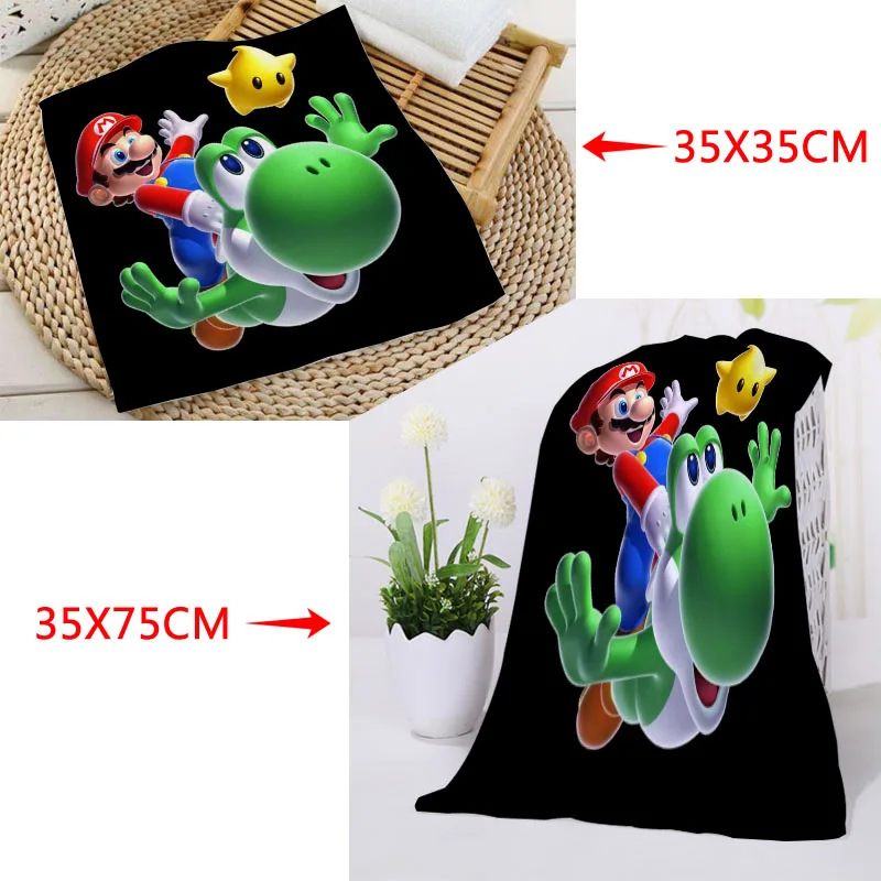 35x35 см, 35x75 см, полотенца на заказ с принтом Super Mario Bros, квадратные полотенца из микрофибры, впитывающие сушки, банные полотенца, мочалка - Цвет: 23