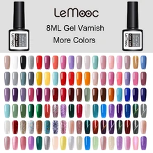LEMOOC гель лак для ногтей глянцевый красочный Полупостоянный гель для дизайна ногтей лак для ногтей для маникюра гель лак верхнее покрытие Гибридный лак