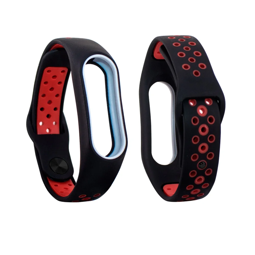 10 шт./упак. силиконовый ремешок для Xiaomi Miband 2 ремешок двойной цвет Mi Band 2 аксессуары ремешок на запястье - Цвет: color 6