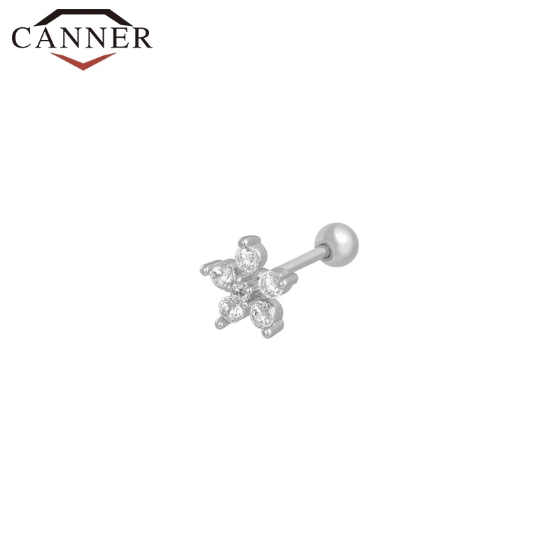 1PC Fashion Cz Ear Studs Cartilage Earring for Women 925 Sterling Silver Zircon Small Stud Earring Ear Piercing Jewelry Gifts 