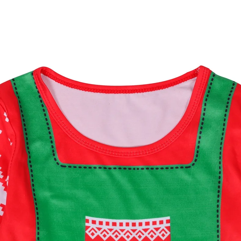 Новогоднее красное рождественское платье для маленьких девочек рождественское платье для девочек детское хлопковое платье с принтом костюм Санта-Клауса для девочек