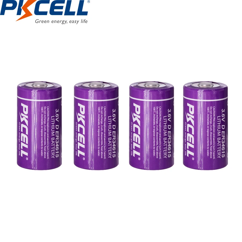 4 шт. PKCELL ER34615 LS34615 D Размеры 3 6 вольт 19000 мА/ч Li SOCL2 батарейки| |