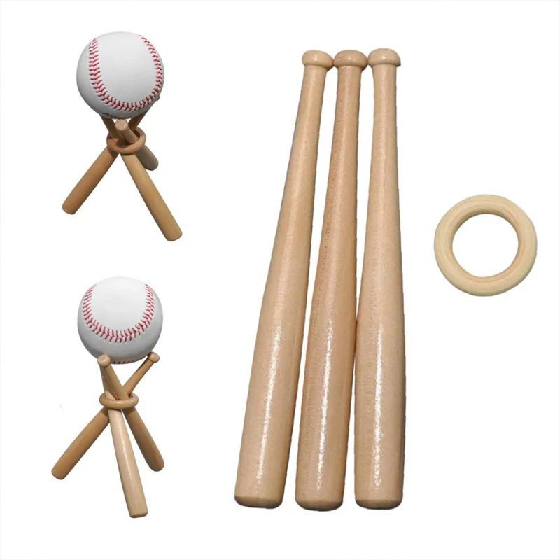 Mini Baseball Bat Tumbler Baseball Wood Display Stand Baseball Golf Tennis Storage Base Exercise Baseball Holder Support