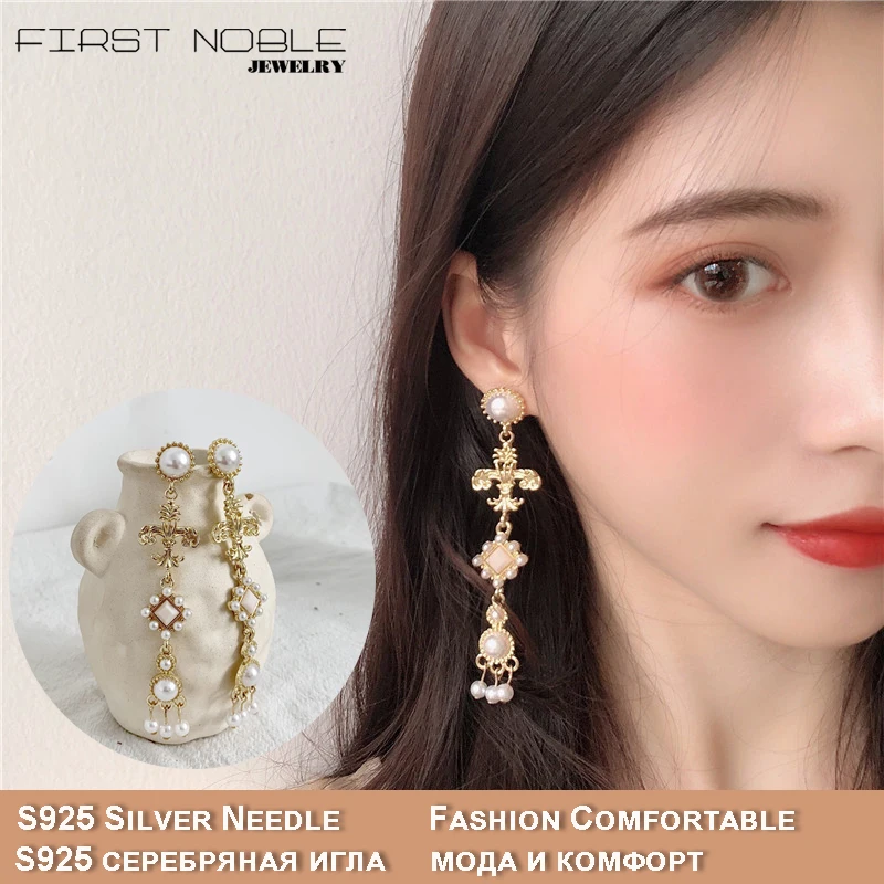 

S925 silver needle gold flower earrings with pearl for women zinc alloy flower earrings girls party earrings jewelry wholesale