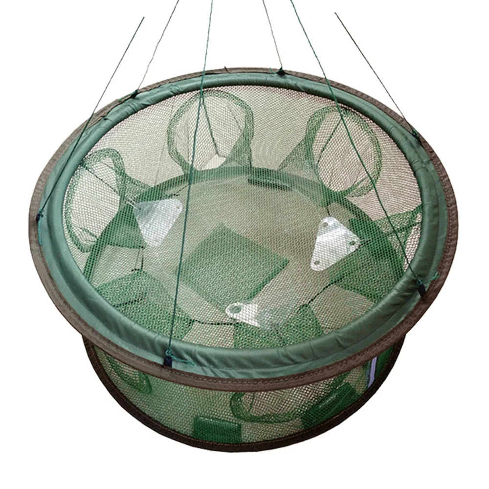 

Fishing Gear Net 5-21 Holes Shrimp Cage Cage Hand Throw Automatic Folding Round Cage For Fishes Shrimp Minnows Crab Cast Mesh