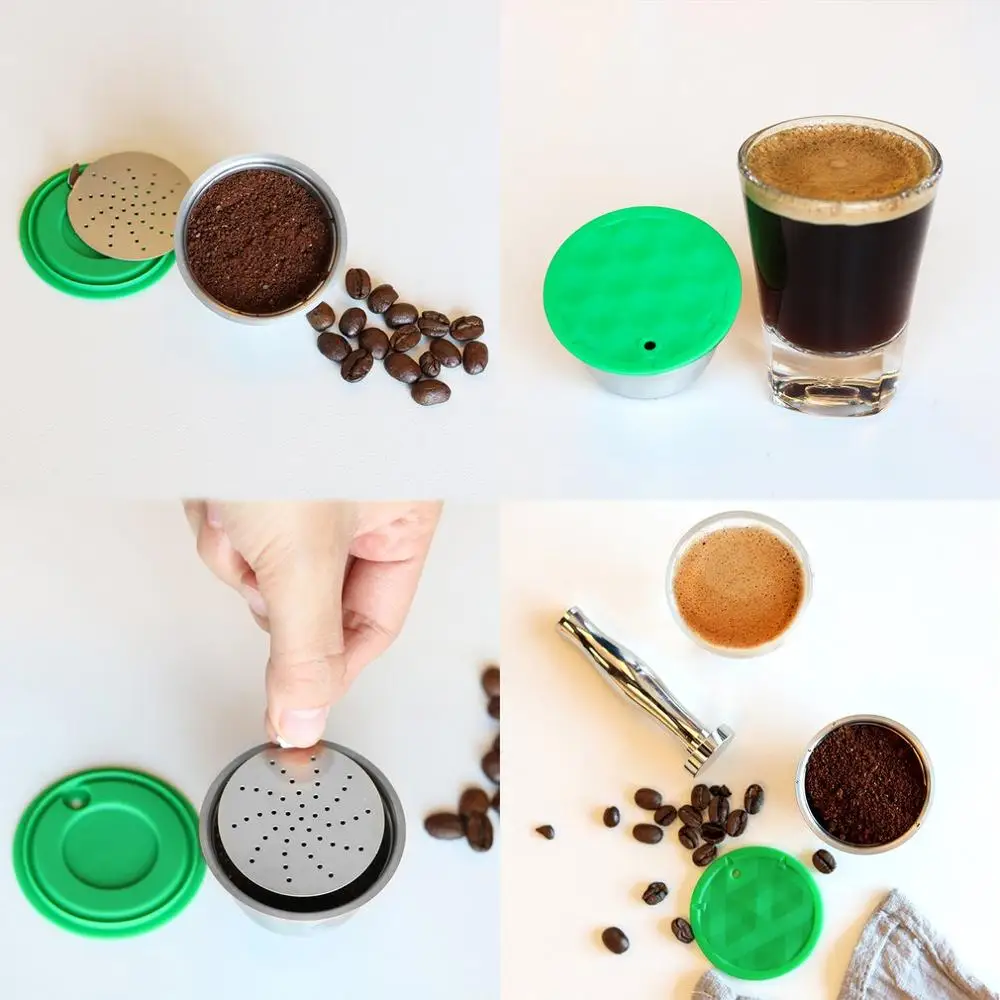 Stainless steel Reusable Coffee Capsule Filter Dripper Tamper Compatible with Dolce Gusto Coffee Machine