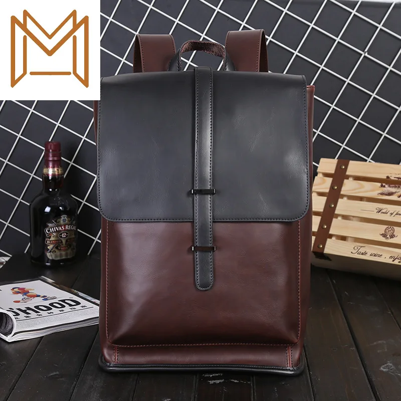 

Crazy Horsehide Male Package Wind Travel Both Shoulders Package Backpack Capacity Student Package