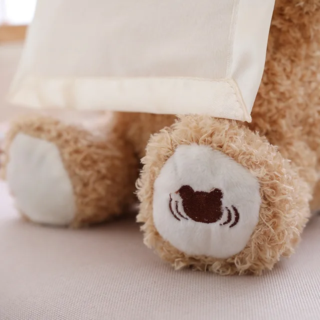 30cm Cute Teddy Bear Toy Hide Play Seek Animated Stuffed Animal Talking Music Shy Bear For Children Kid Birthday Christmas Gift 5