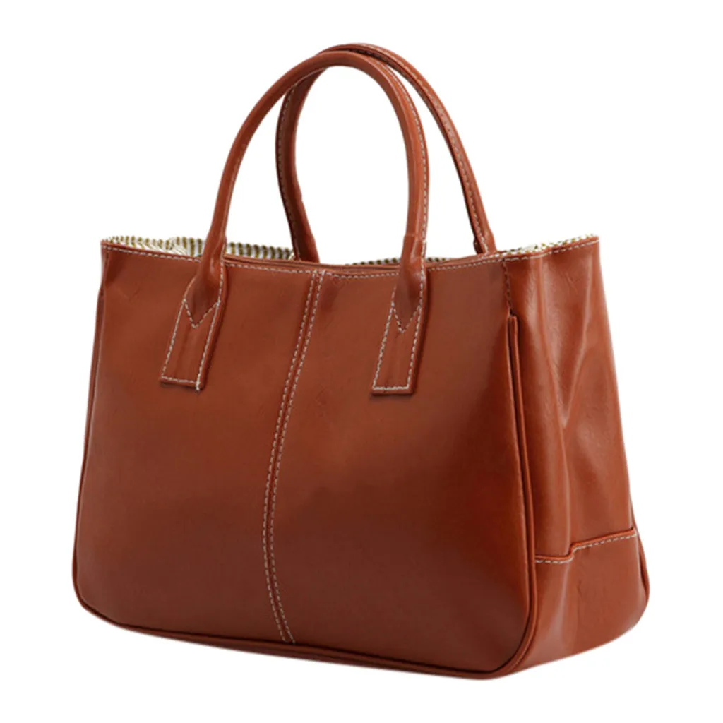 Женские сумки, сумки, женские вместительные простые универсальные модные мягкие кожаные кошельки и сумки, сумки через плечо - Цвет: Brown