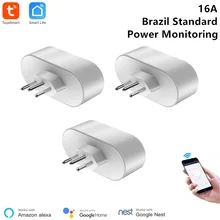 3 Piece Tuya Smart WiFi Socket Brazil Standard 16A Smart Outlet 85-220V Voice Control Via Alexa Google Home Support Type N 3 Piece Tuya Smart WiFi Socket Brazil Standard 16A Smart Outlet 85-220V Voice Control Via Alexa Google Home Support Type N