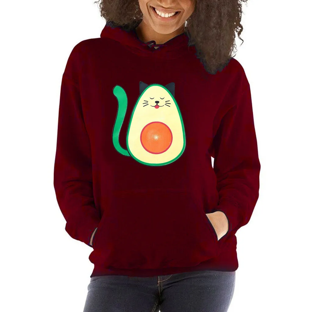 Avocado Graphic Sweatshirt Women Funny Long Sleeve Streetwear Aesthetic Hoodies Woman Clothes Casual Pullovers art Tops#G8