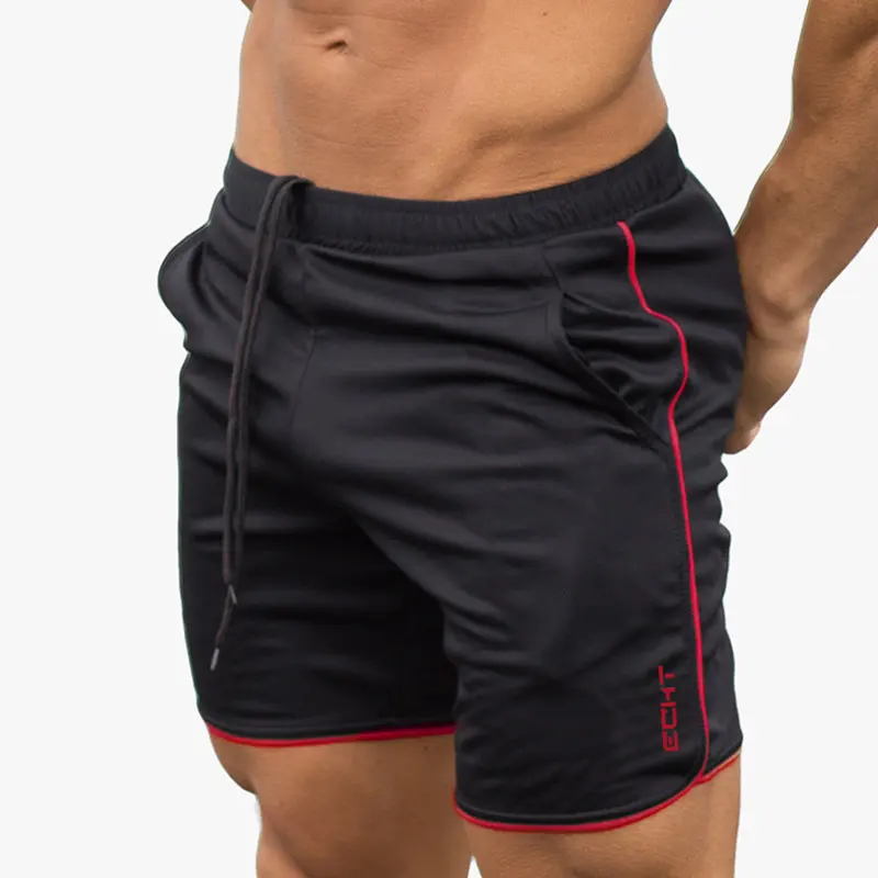 Мужские летние тонкие шорты спортзал фитнес бодибилдинг бег тренировка бега трусцой мужские короткие штаны до колена дышащая сетка спортивная одежда