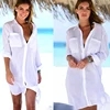 Beach dress shirt Cover-up 2022 Swimwear Women White Beach Tunics plus size cover ups Bikini Cover up Sarong Swimsuit Cover upS ► Photo 1/6
