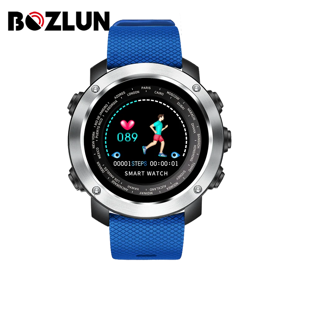 BOZLUN часы Мужские Цифровые пульсометр Удаленная камера Смарт водонепроницаемые наручные часы модные калории часы Relogio Masculino W30 - Цвет: steel blue