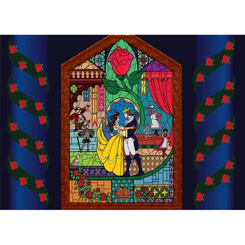 

Caroon Beauty and Beast theme Photography Backdrop Photo Backgrounds For Children Party Baby Newborn Portrait Photoshoot Vinyl