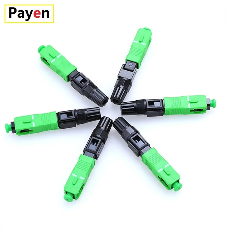 100PCS SC APC Single-Mode Fiber Optic SC Quick Connector FTTH SC Connector Free Shipping