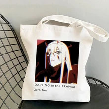 Zero Two Darling In The Franxx Anime Tote Bag Manga Shopper Bags Handbags Shoulder Bags Canvas Bag Casual Shopping Girls Women